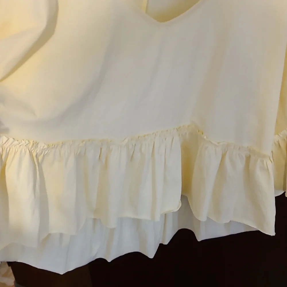 Francesca's Collections Light Yellow Ruffled Blouse - Picture 4 of 8